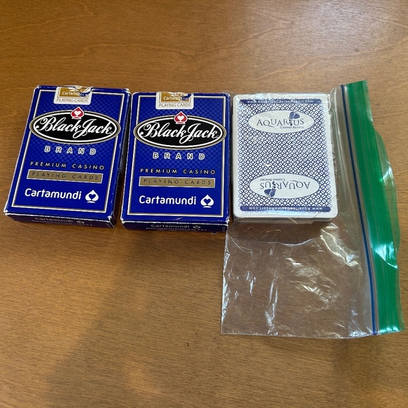3 Casino-Used Playing Card Decks from Aquarius Casino Resort Laughlin, Nevada - Picture 1 of 6